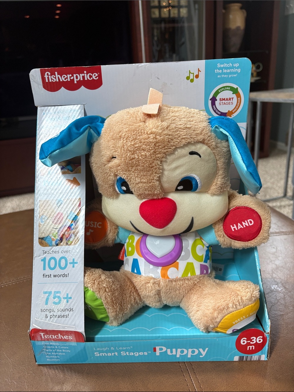 Fisher-Price Laugh & Learn Smart Stages Puppy Plush Learning Toy for Baby Infant